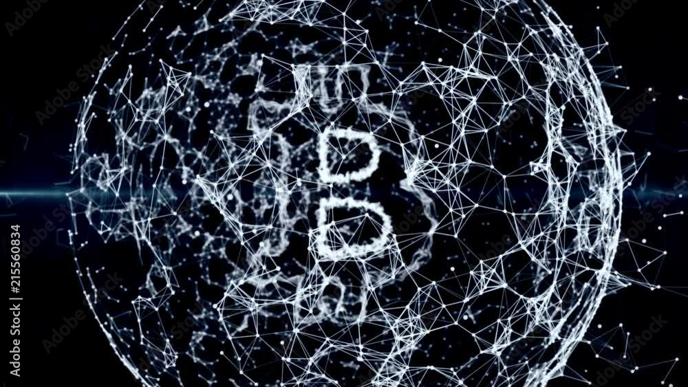 Poster bitcoin sign virtual currency symbol. the last seconds are seamless loop 4k
