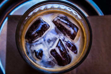 high contrast closeup shoot from a coffee glass