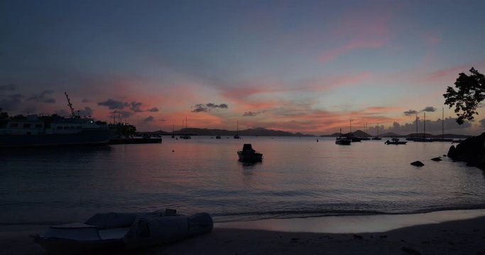 last light on tropical beach, cruz bay, st john, virgin islands