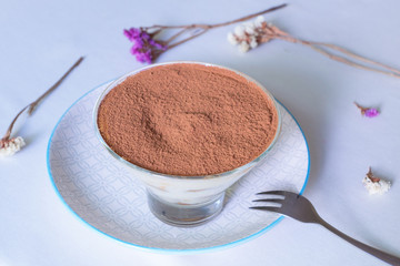 gentle coffee dessert. cookies in cream.thiramisu.macro