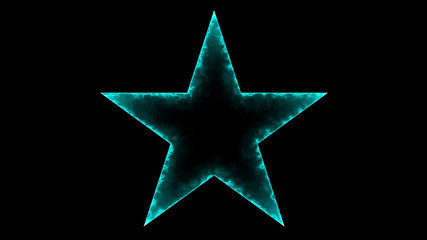 Star 003 - Glow Neon Colorful - Black Background