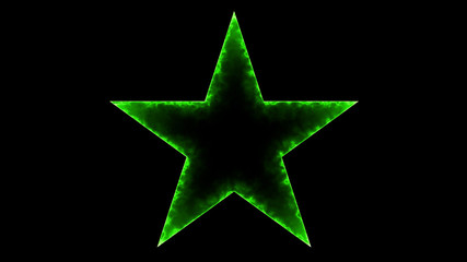 Star 005 - Glow Neon Colorful - Black Background