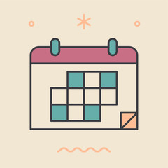 Calendar. Time management concept. Unique and creative illustration. Flat design thin line style. Usage for e-mail newsletters, web banners, headers, blog posts, print and more.