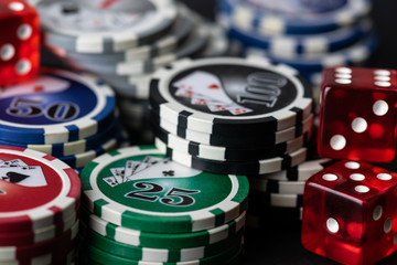 Poker, chips, casino, game, bet, background, cube