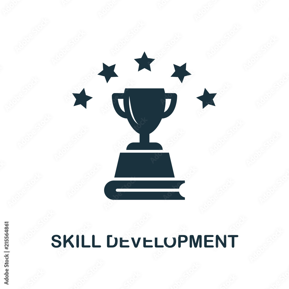 Poster skill development creative icon. simple element illustration. skill development concept symbol desig