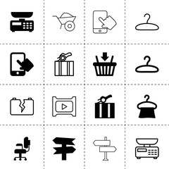 Set of 16 empty filled and outline icons