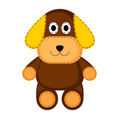 Isolated stuffed dog toy icon