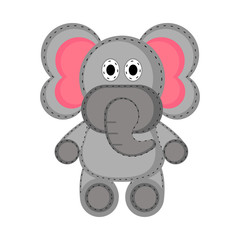 Isolated stuffed elephant toy icon