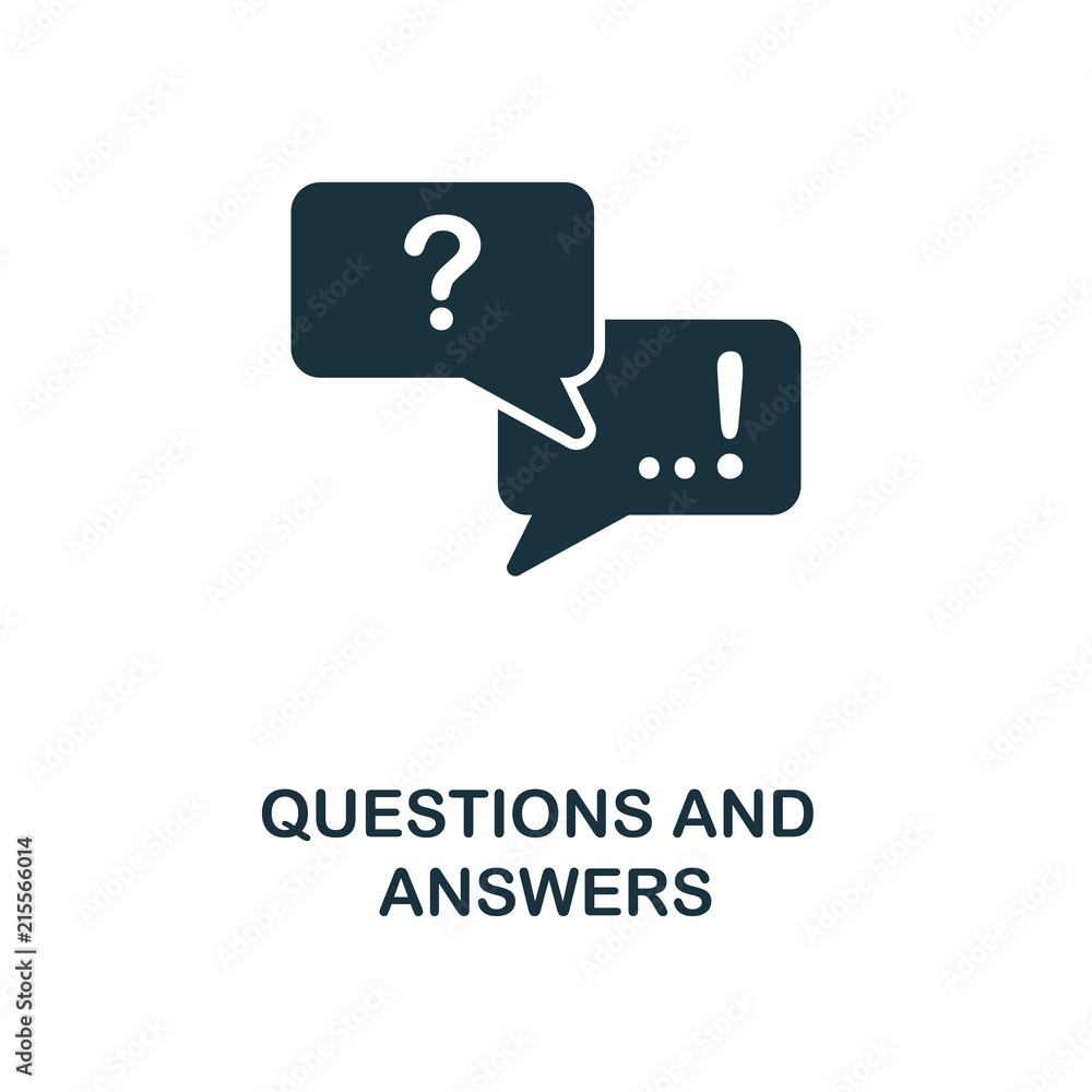 Poster questions and answers creative icon. simple element illustration. questions and answers concept symb