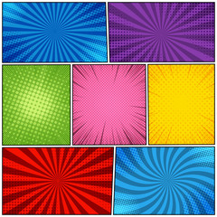 Comic book page colorful background