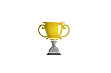 Shiny Trophy Logo Design Illustration