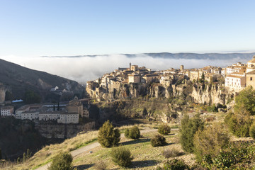 View of Cuenca in a Foggy day