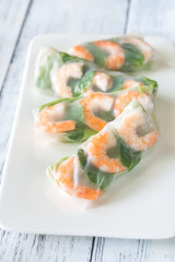 Shrimp rice paper rolls