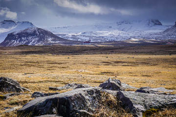 Snaefellsnes national park in Iceland: glaciers and rocks