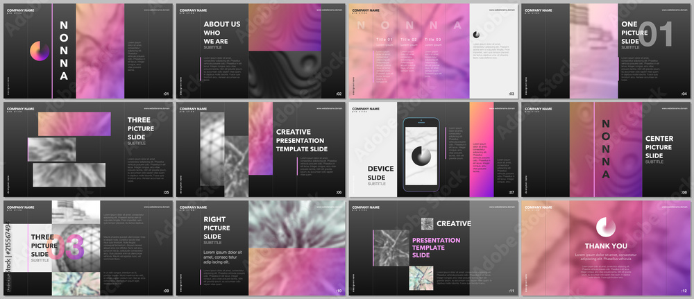Canvas Prints minimal presentations design, portfolio vector templates with elements on black background. multipur
