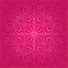 Red Flowers, Gorgeous decorative Floral fashion background wallpaper mandala design 