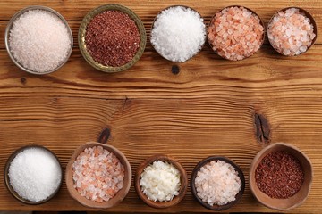 Different varieties of table salt.