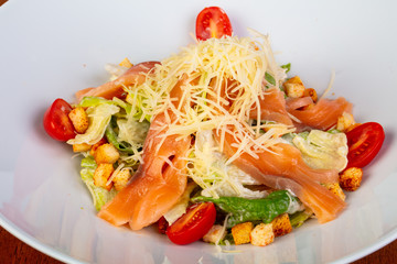 Tasty salmon ceasar sald