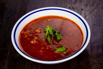 Tomato soup with meat