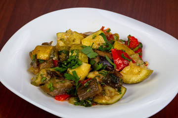 Baked vegetables salad