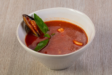 Tomato seafood soup