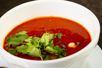 Cold Spanish gazpacho