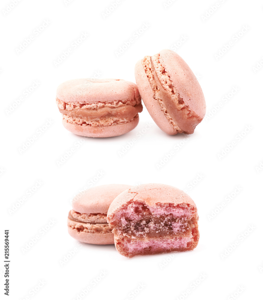 Sticker two macaron cookies isolated