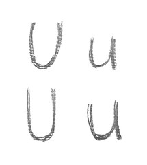 Hand drawn letter set isolated