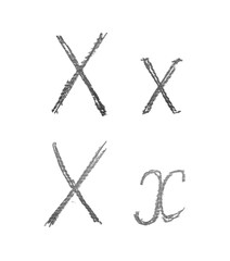Hand drawn letter set isolated