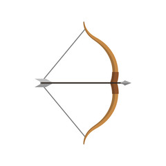 Bow and arrow. Vector. Flat design.