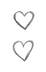 Hand drawn heart shape isolated