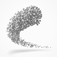 stroke of cubes moving on air. 3d style vector illustration