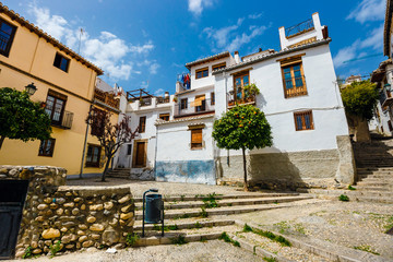 traditional arabic architecture of Andalusia, Albaicin Moorish medieval quarter, Granada, Spain