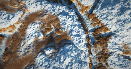 Extremely detailed and realistic high resolution 3D illustration of Water On Mars like Planet