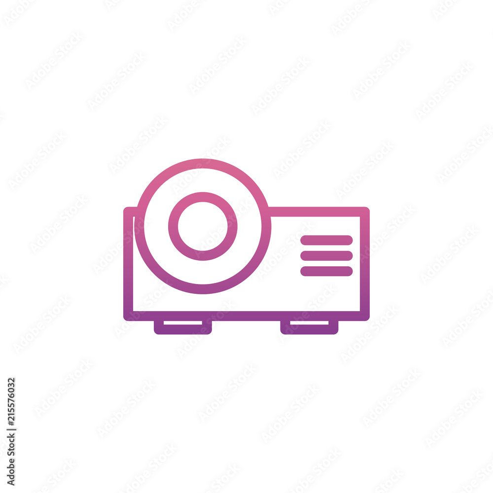 Poster projector icon in gradient style