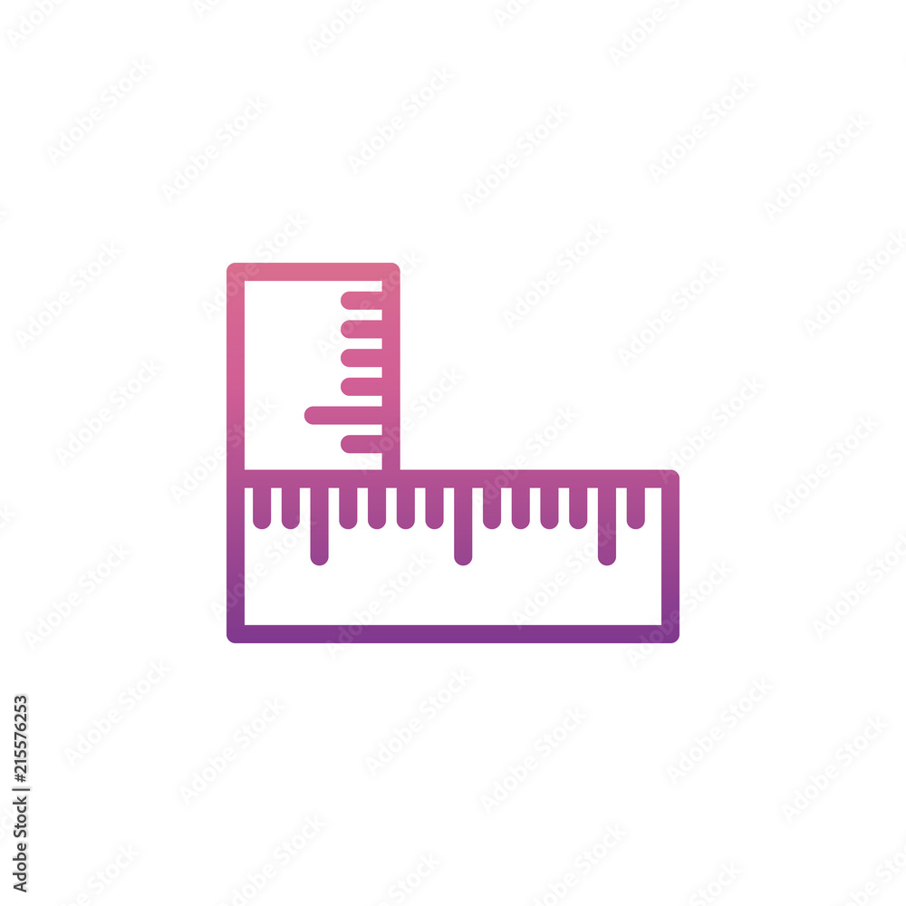 Poster angle ruler icon in gradient style