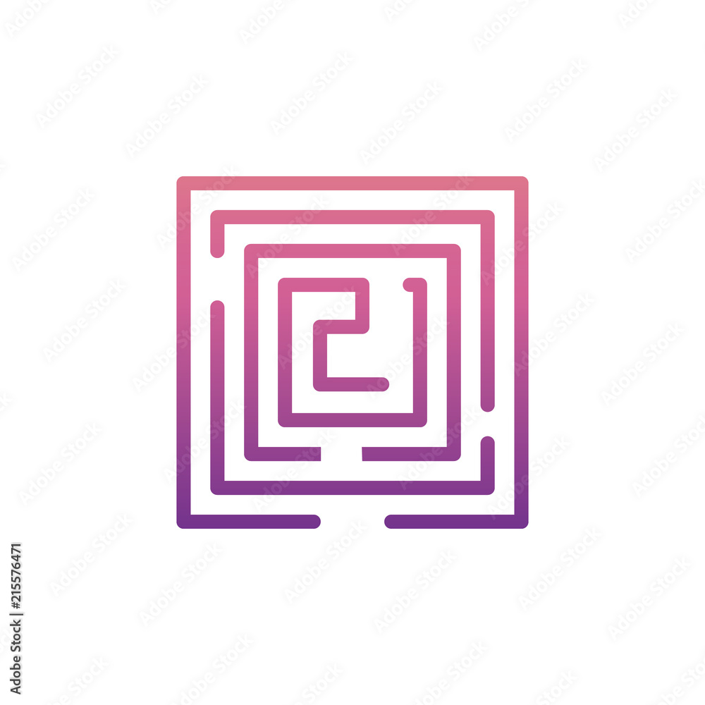 Poster labyrinth icon in gradient style