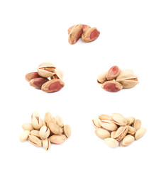Pile of pistachios isolated