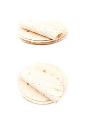 Wheat flour tortilla isolated