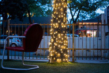 string of lights on tree - 215577412
