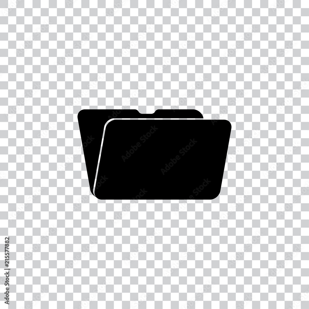 Poster open black folder icon for the computer on transparent background. flat vector illustration eps 10