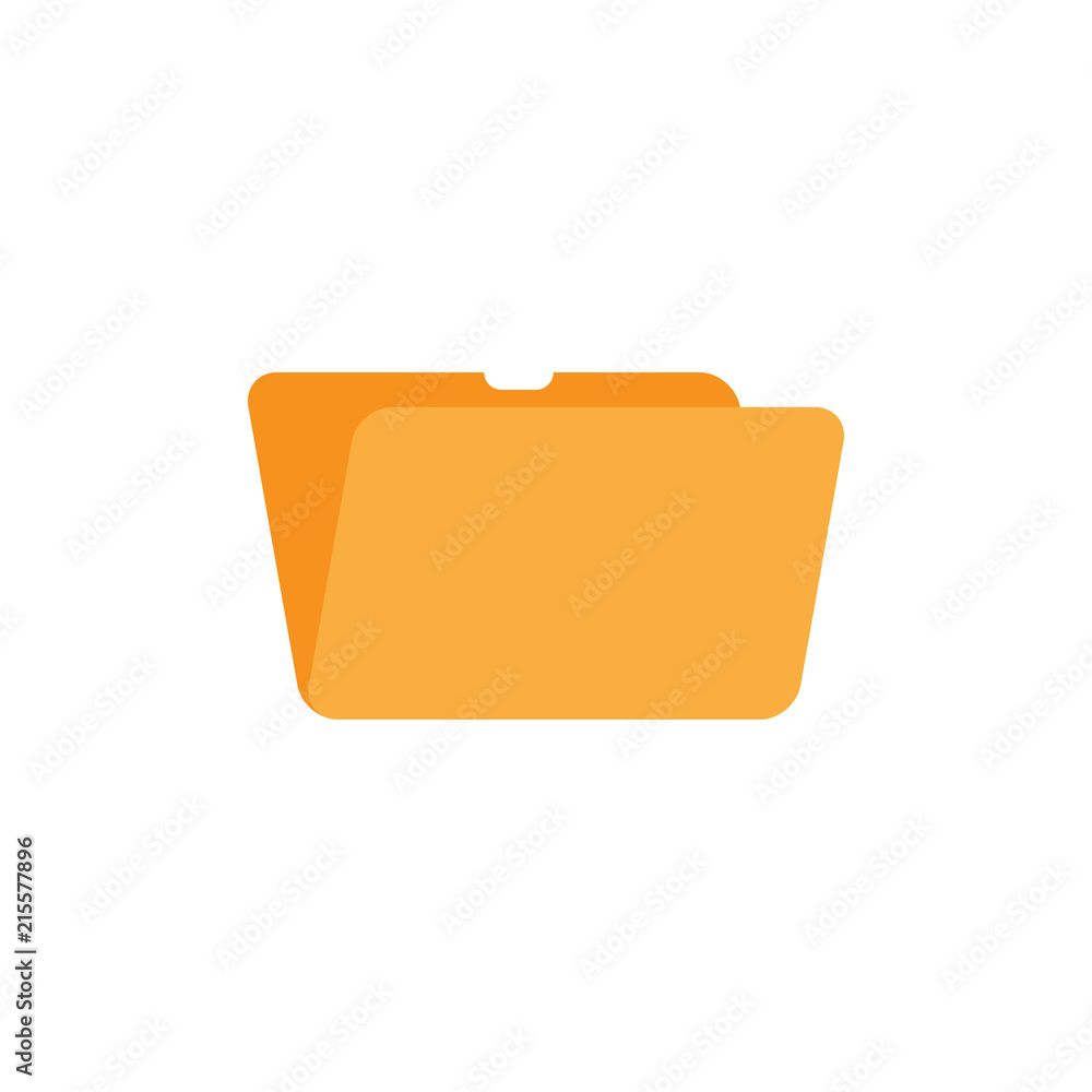 Poster open yellow folder icon for the computer on white background. flat vector illustration eps 10