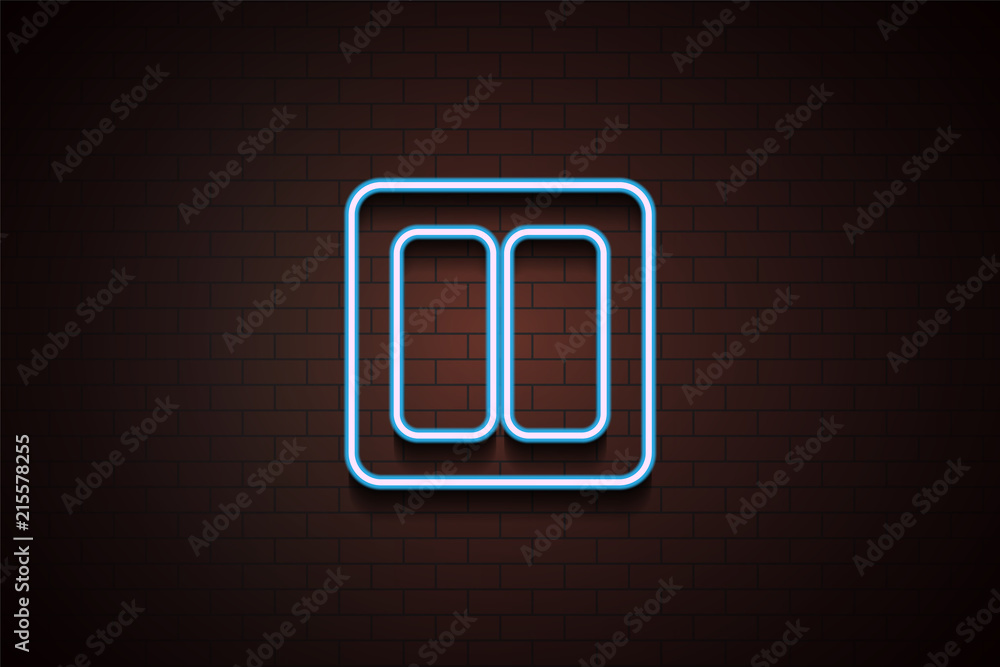 Aufkleber light switch icon in neon style. one of appliances collection icon can be used for ui/ux