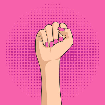 Woman fist. Vector. Isolated.