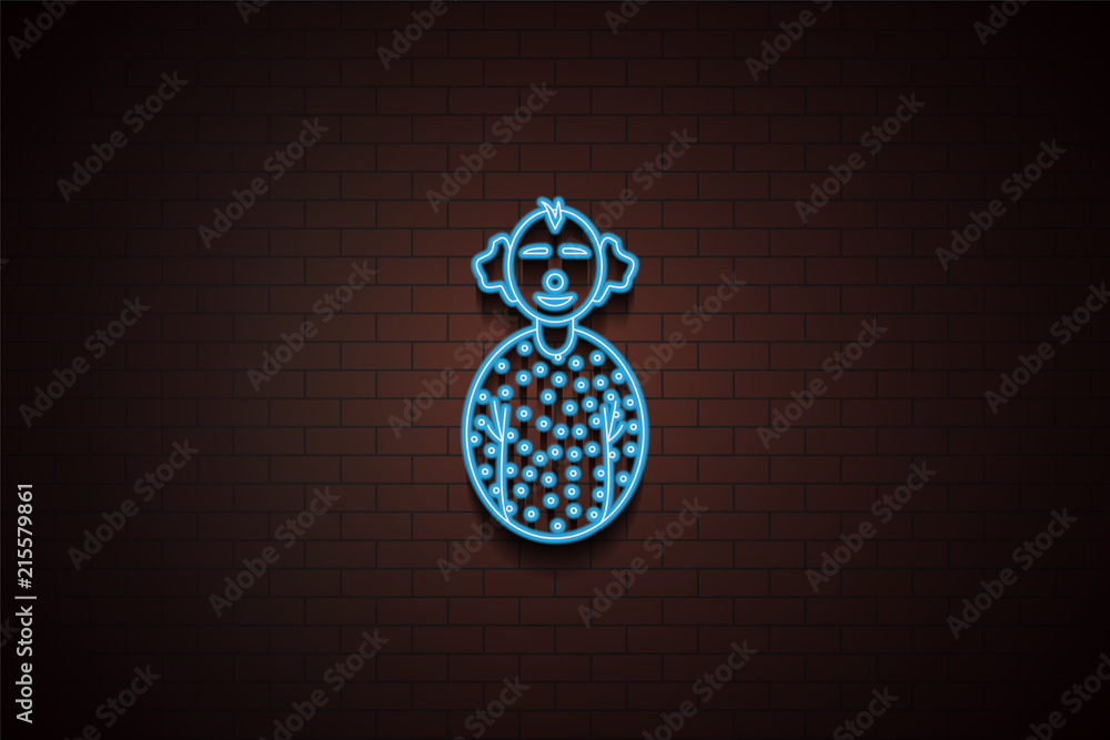 Poster avatar clown icon in neon style. one of avatars collection icon can be used for ui/ux