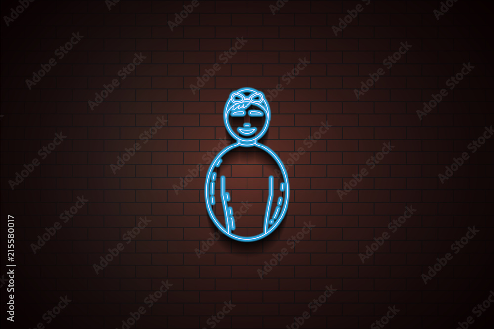 Poster avatar swimmer icon in neon style. one of avatars collection icon can be used for ui/ux