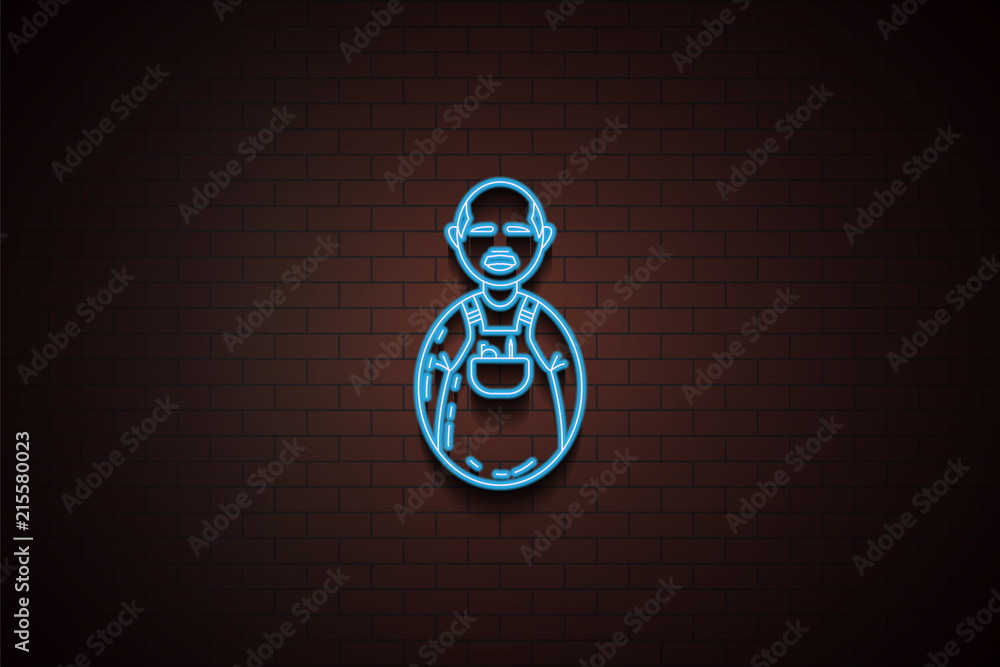 Aufkleber avatar builder icon in neon style. one of avatars collection icon can be used for ui/ux