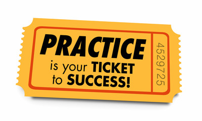 Practice Ticket to Success Prepared Preparation 3d Illustration