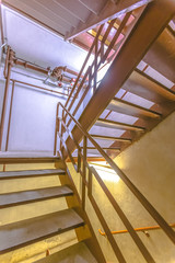 Indoor fire escape stairs in hotel