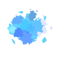 Abstract Watercolor Stain, Splashes and Drops of Pale Blue Color, Smudges, Droplets, Color Element For Artistic Painting Work